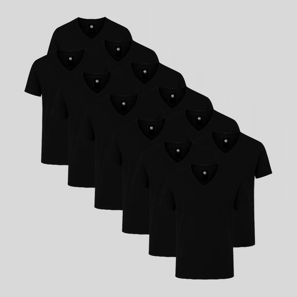 Black V-neck 12-pack