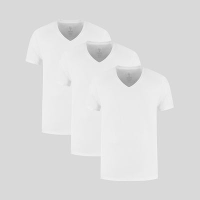 Wit V-hals 3-pack
