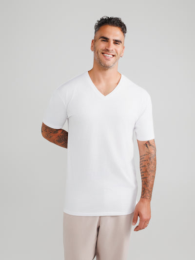 Wit V-hals 3-pack
