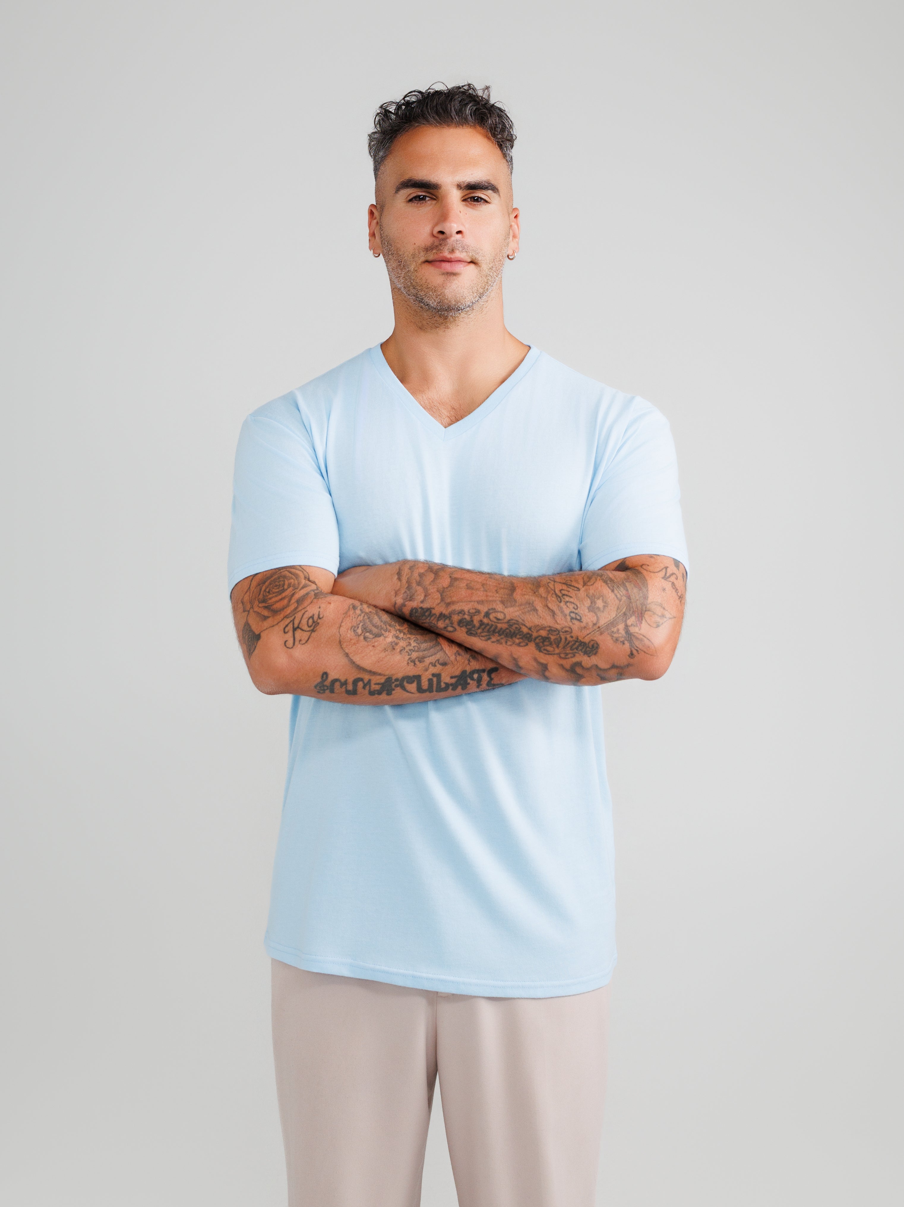Baby Blue V-Neck T-Shirt