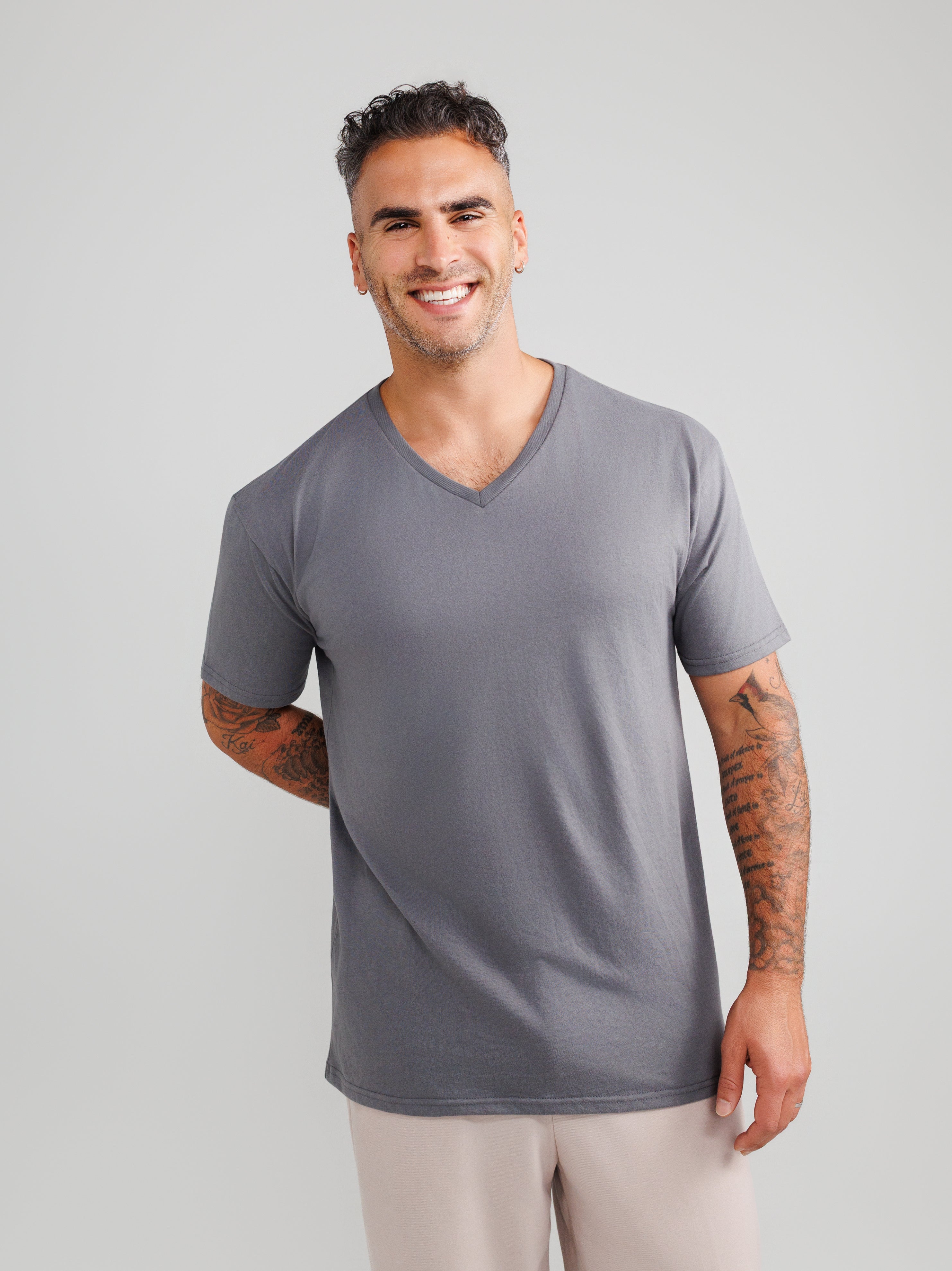 Dark Grey V-Hals T-shirt