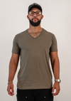 Olive V-Hals T-shirt