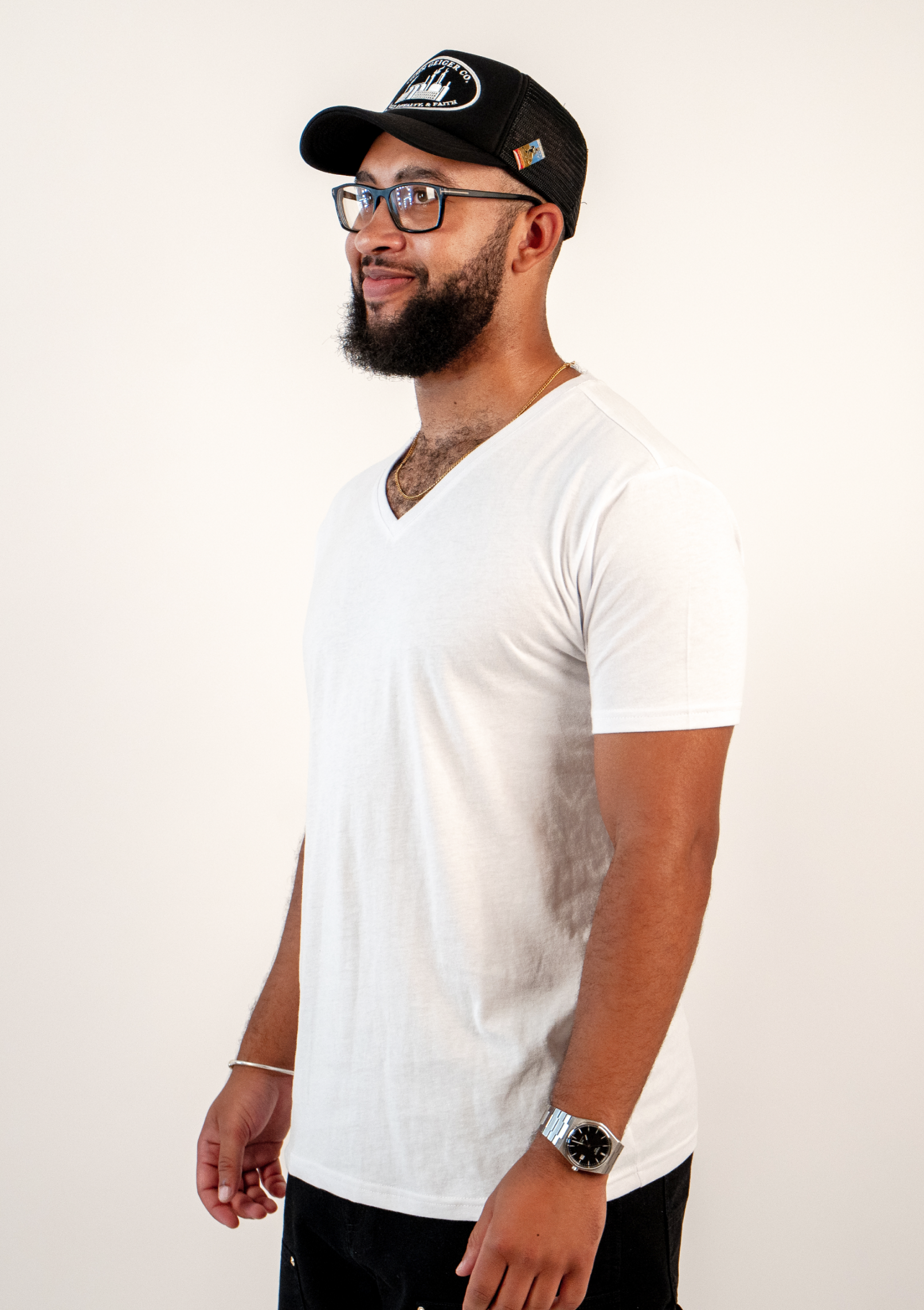 Wit V-Hals T-Shirts