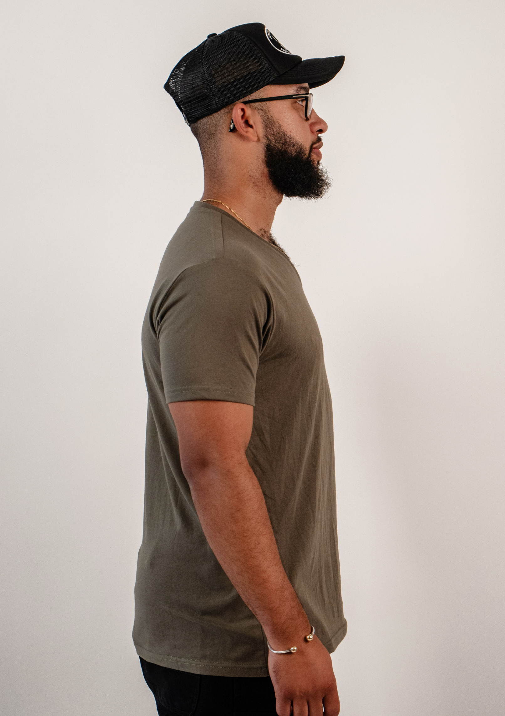 Olive V-Hals T-shirt