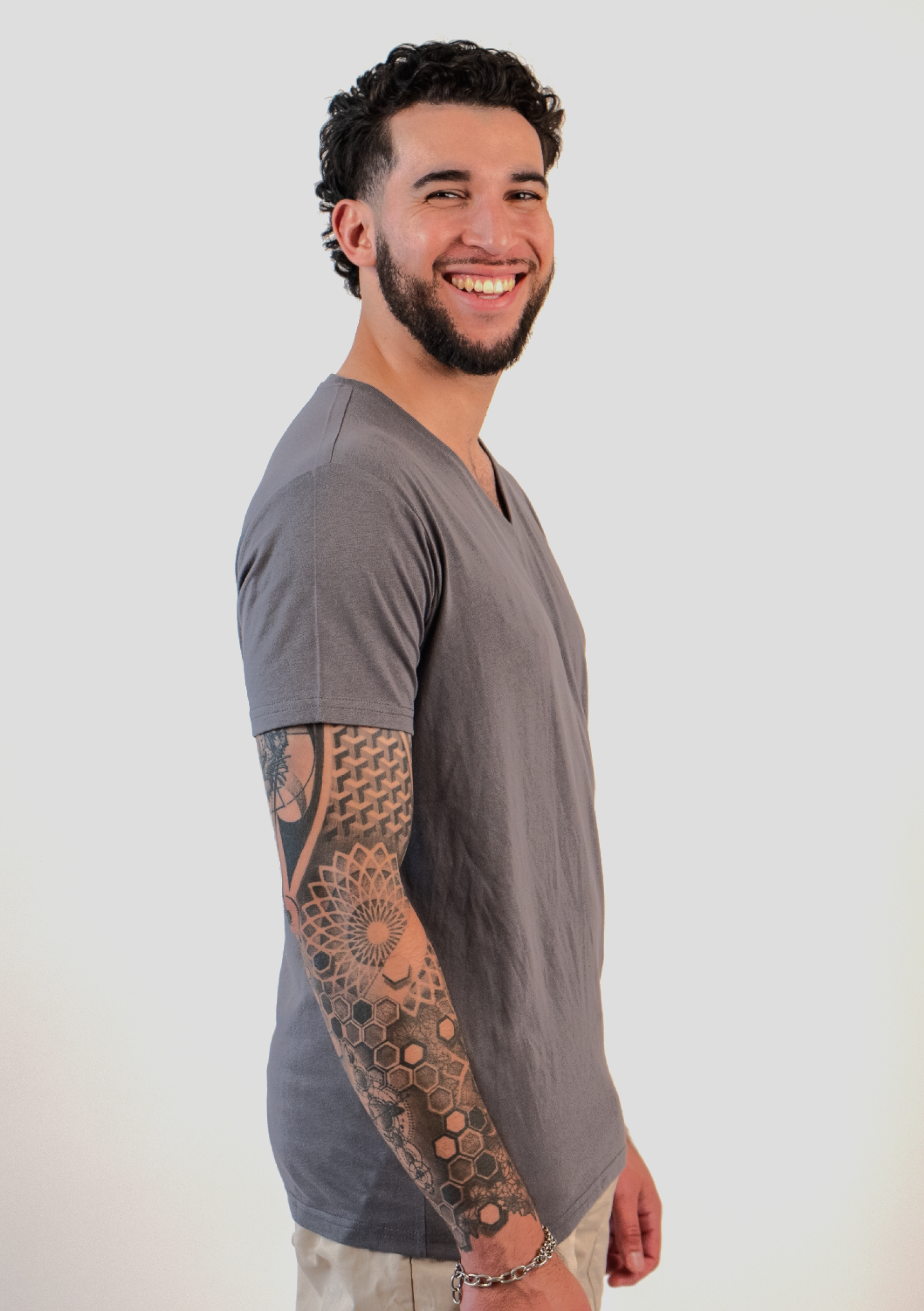 Dark Grey V-Hals T-shirt
