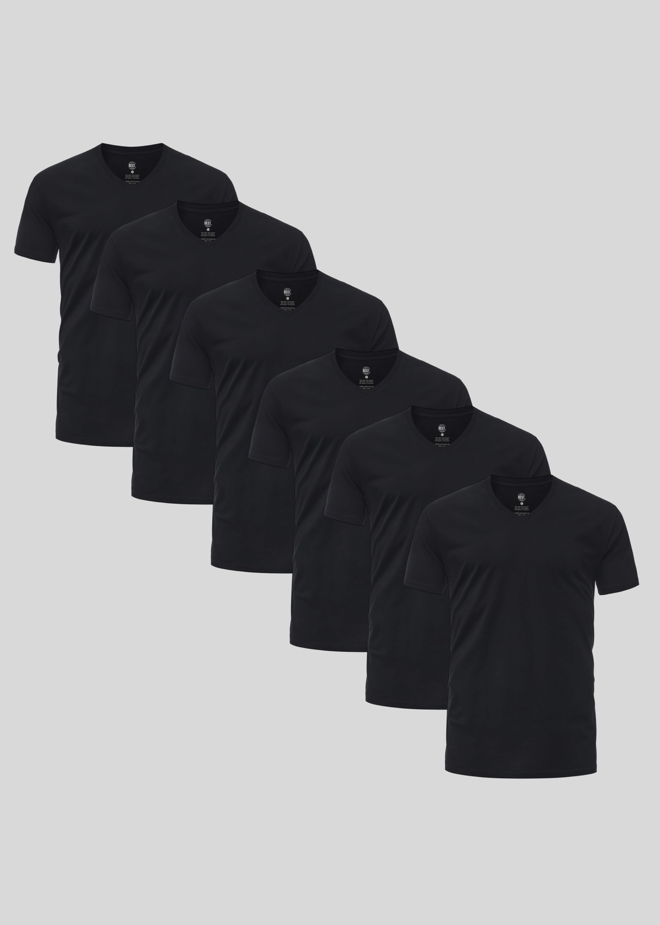 Black V-neck 6-pack