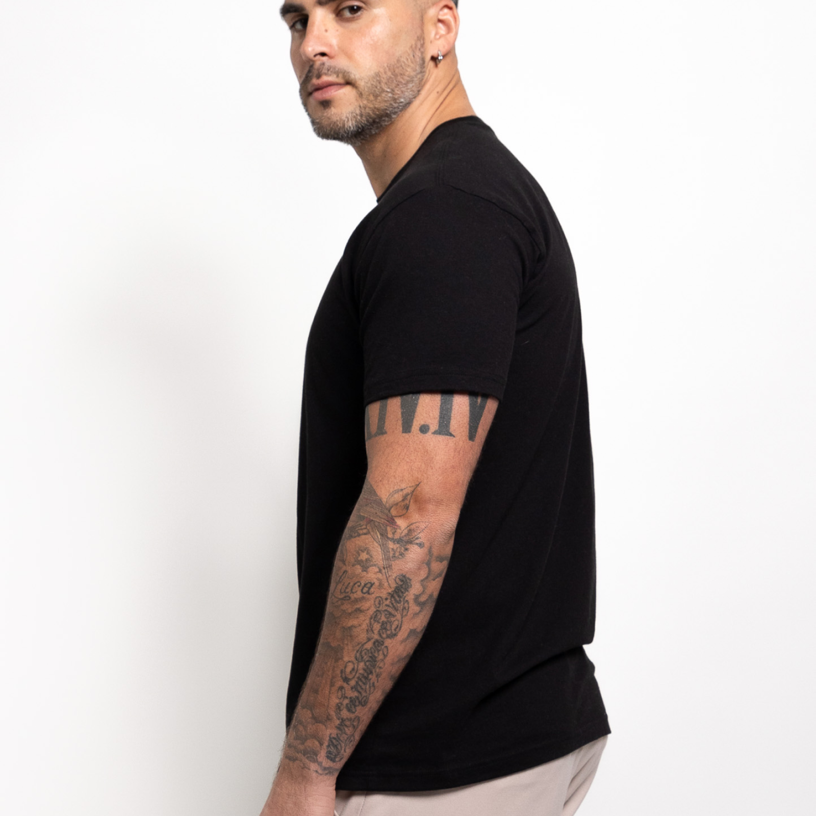 Zwart Ronde Hals T-shirt