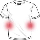 Zijnaden die draaien, waardoor het shirt scheef op je lichaam zit