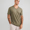 Olive V-Hals T-shirt