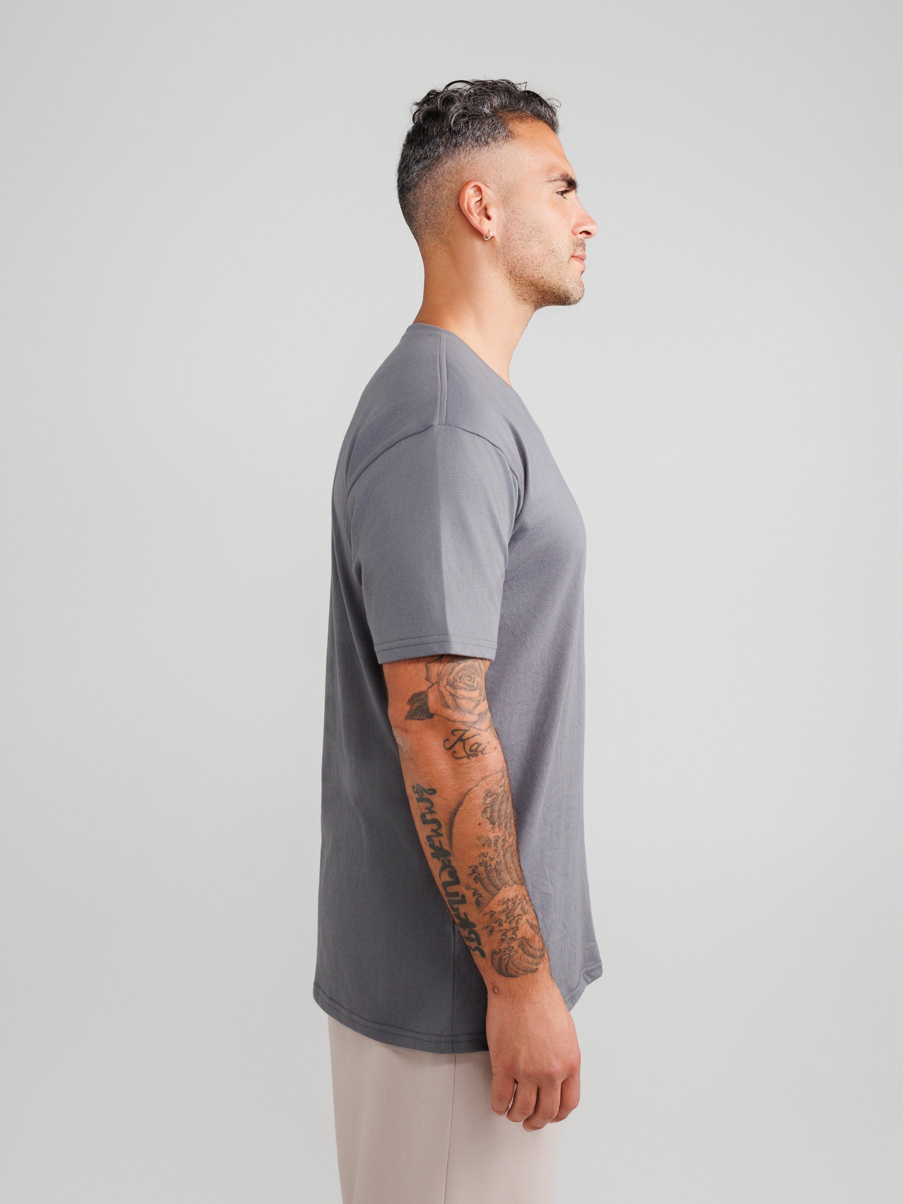 Dark Grey V-Hals T-shirt